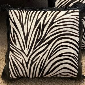 Zebra Print Cowhide Pillows - set of 2